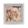 Enamel Frame With Pearl Border Square - White