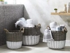 Storage Basket With White Paint Base