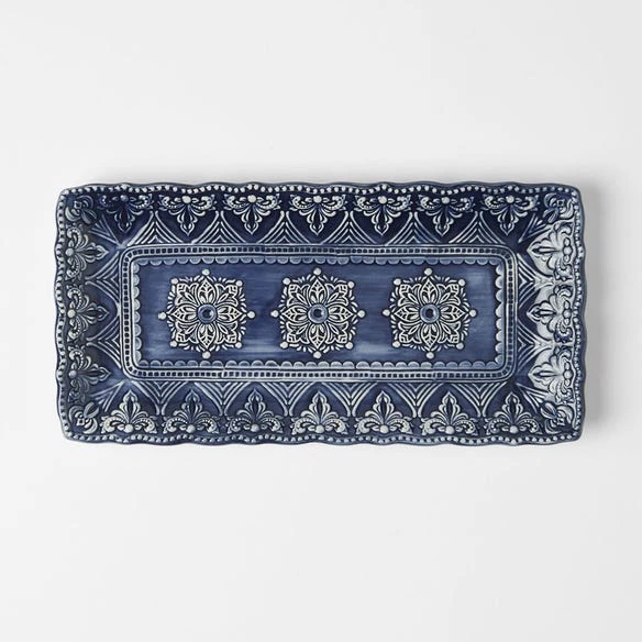 Venezia Rectangular Platter - Indigo 3 Venezia Rectangular Platter - Indigo