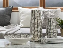 Tribal Etched Tall Vase