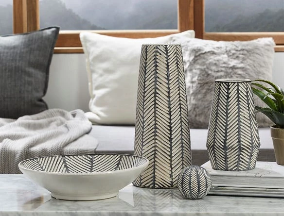 Tribal Etched Tall Vase 3 Tribal Etched Tall Vase