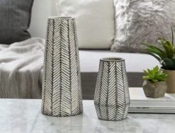 Tribal Etched Squat Vase 7 Tribal Etched Squat Vase -Koala Home Shop 20019601 P