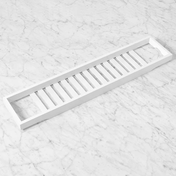 Bamboo Bath Caddy - White 3 Bamboo Bath Caddy - White