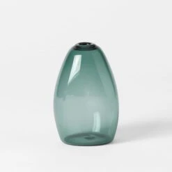 Pebble Stone Shaped Glass Vase -Teal -Koala Home Shop 21440201 P