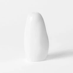 Pebble Stone Shaped Glass Vase - White 7 Pebble Stone Shaped Glass Vase - White -Koala Home Shop 21440301 P