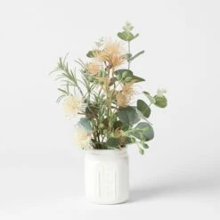 Flowering Gum Ceramic Jar - Orange Flower