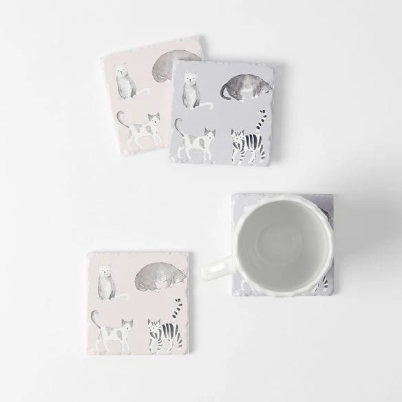 Misty Cats Coaster Set 3 Misty Cats Coaster Set