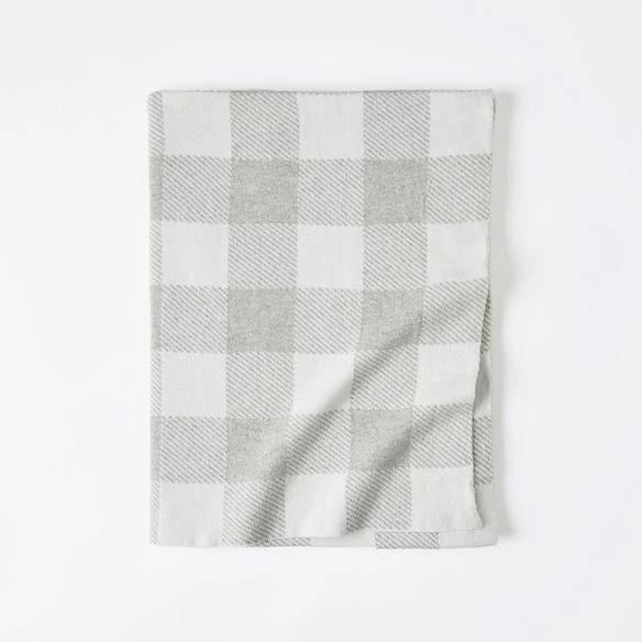 Gingham Kids Throw - Grey /Ivory 5 Gingham Kids Throw - Grey /Ivory - Image 3