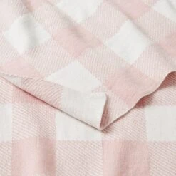 Gingham Kids Throw - Pale Pink/Ivory 7 Gingham Kids Throw - Pale Pink/Ivory -Koala Home Shop 21676903 V02