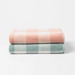 Gingham Towel - Pale Blue -Koala Home Shop 21687501 V02