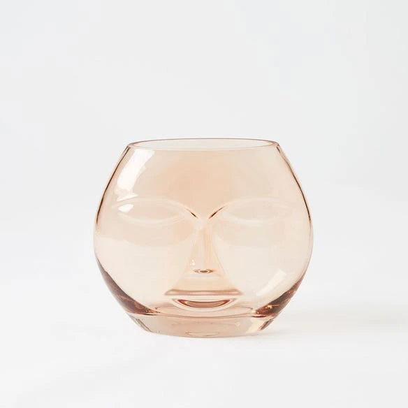 Maya Round Face Vase - Rose Pink 3 Maya Round Face Vase - Rose Pink