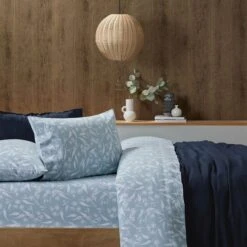 Pemberton Flannelette Sheet Set - Smoke Blue 8 Pemberton Flannelette Sheet Set - Smoke Blue -Koala Home Shop 21827303 P 5