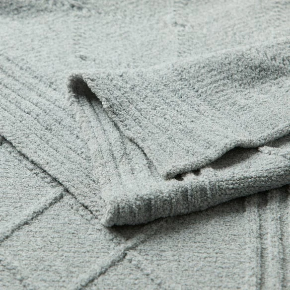 Kennett Diamond Knit Throw - Grey 4 Kennett Diamond Knit Throw - Grey - Image 2