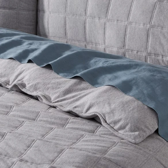 Madden Jersey Quilt Cover - Grey 3 Madden Jersey Quilt Cover - Grey