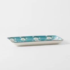 Cherry Blossom Rectangle Platter - Teal -Koala Home Shop 22047301 v01 1