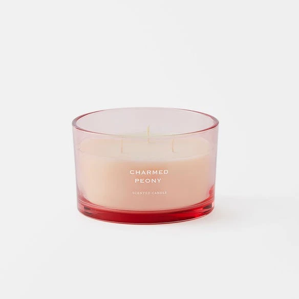 Fleur 450g Clear Glass Candle - Charmed Peony 3 Fleur 450g Clear Glass Candle - Charmed Peony