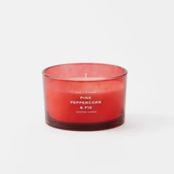Fleur 450g Clear Glass Candle - Pink Peppercorn And Fig