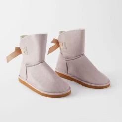 Suede Slipper Boot - Lilac