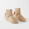 Suede Slipper Boot - Natural