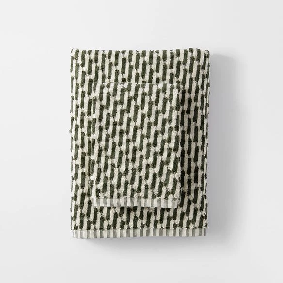 Jasper Towels - Olive/White 4 Jasper Towels - Olive/White - Image 2