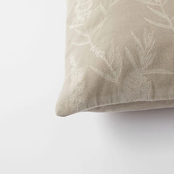 Bottle Brush Velvet Cushion - Stone 4 Bottle Brush Velvet Cushion - Stone - Image 2