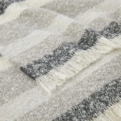 Reid Striped Brushed Throw - Grey -Koala Home Shop 22554701 V01 1