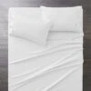 Nassor Stripe 700 TC Egyptian Cotton Sheet Set - White 2 Nassor Stripe 700 TC Egyptian Cotton Sheet Set - White -Koala Home Shop CH Nassor Stripe QSS White SI 6