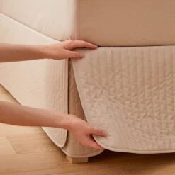 Perfects Padded Valance - Stone -Koala Home Shop Core Valance LS Bedding Perfects padded valance Stone Detail 3