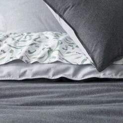 Lusso Brushed Cotton Quilt Cover - Charcoal Cool Grey -Koala Home Shop G LUSSO 010301 00580 V19