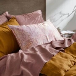 Milano Linen Quilt Cover - Mustard -Koala Home Shop G MILANO 010803 00140 V07