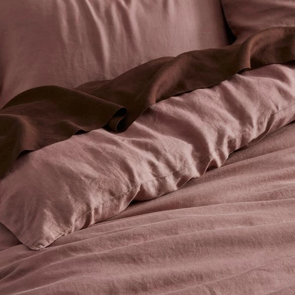 Milano Linen Quilt Cover - Rose 8 Milano Linen Quilt Cover - Rose - Image 6