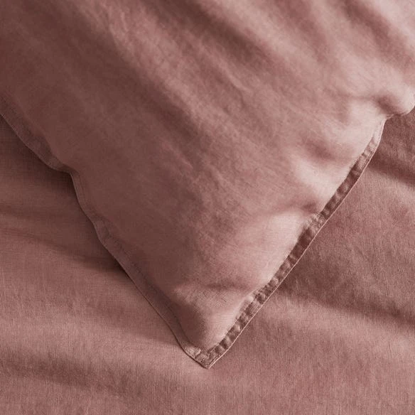 Milano Linen Quilt Cover - Rose 5 Milano Linen Quilt Cover - Rose - Image 3