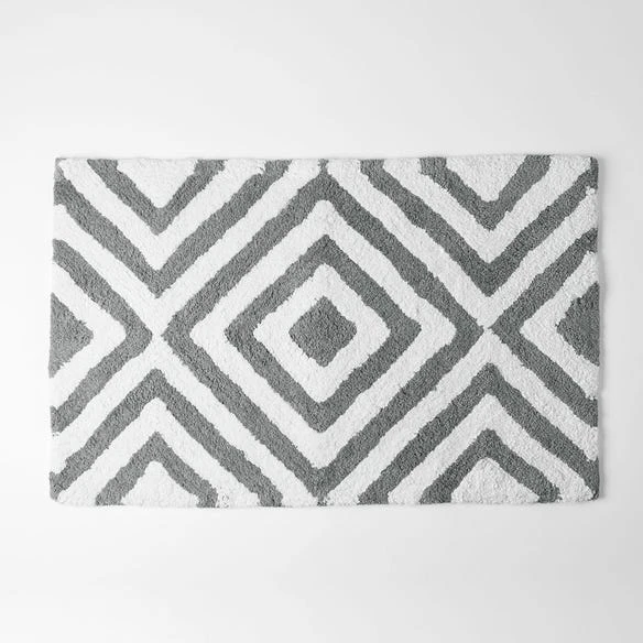 Montauk Geo Bath Mats - Charcoal White 4 Montauk Geo Bath Mats - Charcoal White - Image 2