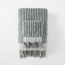 Ama Stripe Towel - Slate Blue