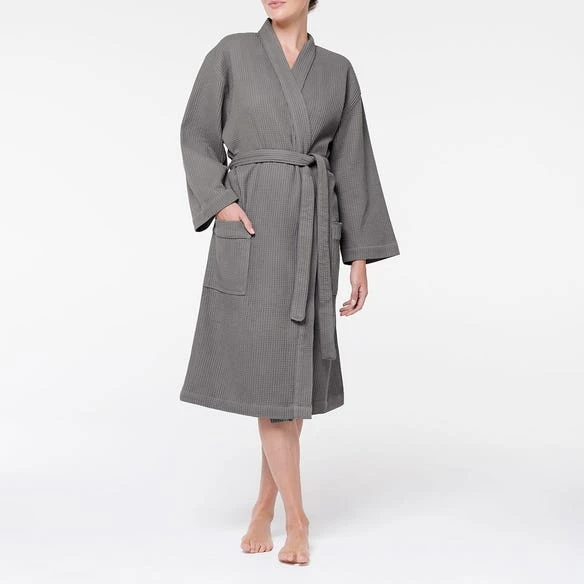 Bliss Waffle Robe - Charcoal 5 Bliss Waffle Robe - Charcoal - Image 3