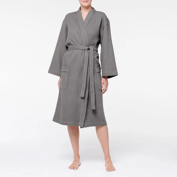 Bliss Waffle Robe - Charcoal 4 Bliss Waffle Robe - Charcoal - Image 2