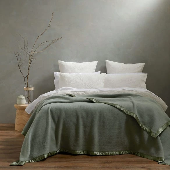 Cooper Woollen Blanket - Sage 4 Cooper Woollen Blanket - Sage - Image 2