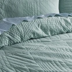 Dutton Quilt Cover - Smoke Blue -Koala Home Shop M F Dutton Detail 2 4