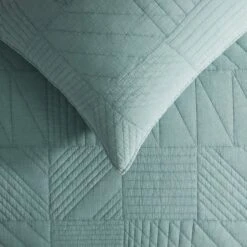 Dutton Quilt Cover - Smoke Blue -Koala Home Shop M F Dutton Detail 3 4