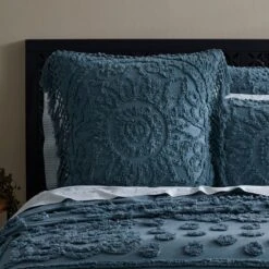 Eadie Bedspread - Blue -Koala Home Shop M F Eadie Blue Mirage Euro2 1