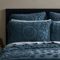 Eadie Bedspread - Blue -Koala Home Shop M F Eadie Blue Mirage Pillow2 1