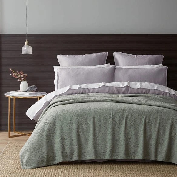 Estelle Cotton Blanket - Eucalypt 3 Estelle Cotton Blanket - Eucalypt