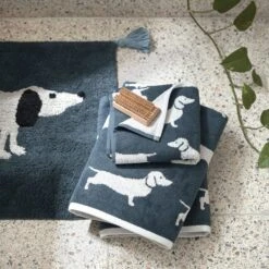 Frankie Towel 9 Frankie Towel -Koala Home Shop M F Frankie Dog Towels Slate Blue Ivory 213784 R LS Mother Earth V2 2
