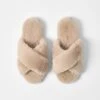 Fur Cross Over Slide - Natural 2 Fur Cross Over Slide - Natural -Koala Home Shop M F Fur Cross Over Slide Natural 21421603 2