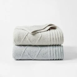 Kennett Diamond Knit Throw - Grey 7 Kennett Diamond Knit Throw - Grey -Koala Home Shop M F Kennett Diamond Knit Throws 21869 R 2