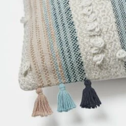 Lima Cushion - Blue Brick -Koala Home Shop M F Lima Textured Cushion Blue Brick 60x40cm 20236101 Detail 1