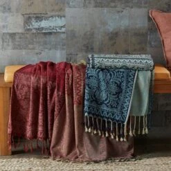 Maple Throw - Burgundy -Koala Home Shop M F Maple Throws 102934 R 2