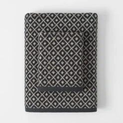 Owen Towel - Diamond 9 Owen Towel - Diamond -Koala Home Shop M F Owen Diamond Towels Black Stone 21377801 1 1