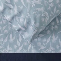 Pemberton Flannelette Sheet Set - Smoke Blue 9 Pemberton Flannelette Sheet Set - Smoke Blue -Koala Home Shop M F Pemberton Smoke Blue SS Detail 5
