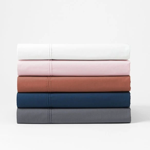Pure 250 TC Egyptian Cotton Sheet Set - Indigo 4 Pure 250 TC Egyptian Cotton Sheet Set - Indigo - Image 2
